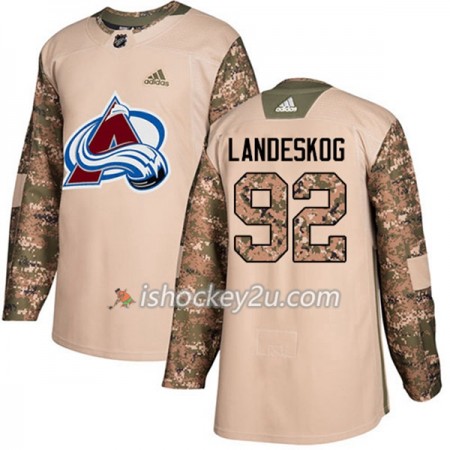 Mænd NHL Colorado Avalanche Trøje Gabriel Landeskog 92 Adidas 2017-2018 Camo Veterans Day Practice Authentic
